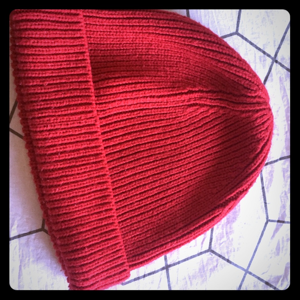 JCrew one size red knit beanie